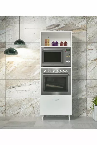 Кухненски шкаф за микровълнова печка и вградена фурна