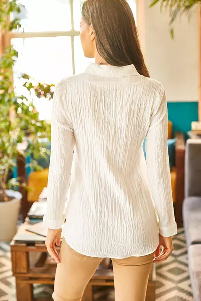 قميص جاكار جاكار منسوج للسيدات 