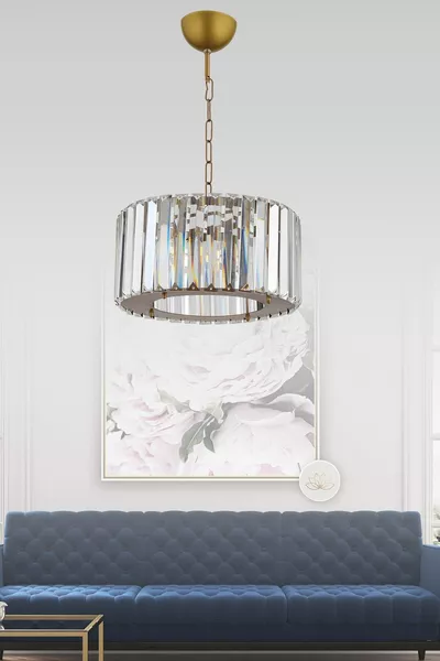 Lampadario di lusso con cristalli e pietre in stile vintage