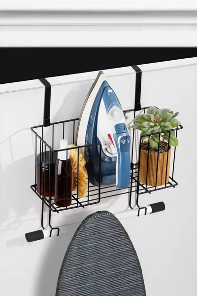 Закачалка за ютия за окачване - ютия и закачалка за ютия за врата - черно