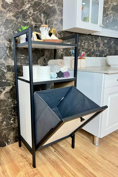 Metalen vuilewasmand badkamerrek kast organizer