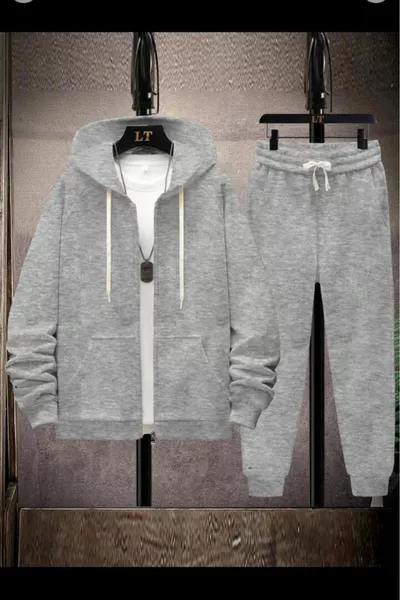 بدلة رياضية رجالية مع سترة بقبعة