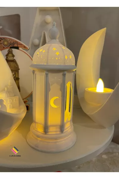 Ramadan Lantern - (With Tealight LED Gift) Lantern Home Office Decoration Welcome Ramadan Light Modern Decorative