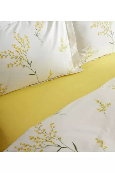 Cute Geel Katoenen Luxe Tweepersoons Dekbedovertrek Set