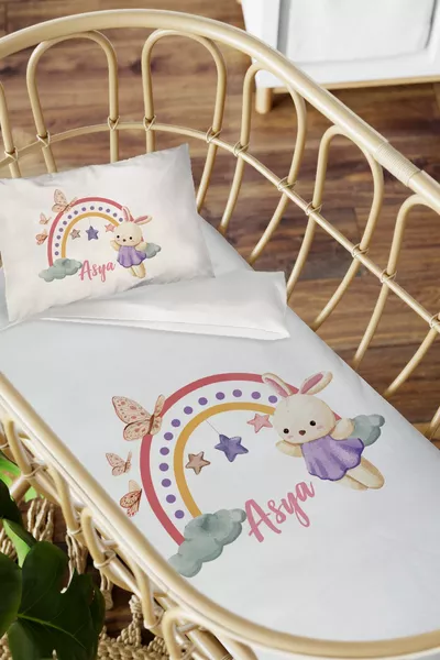 Personalisierte Babybett-Bettwäsche  für Mutterseite