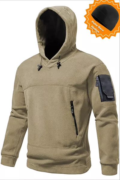 Herren Military Sport Warm Outdoor Kapuzen-Fleecejacke