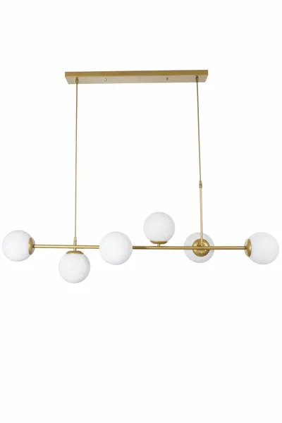 Simao Современный Дизайн С Потертым Эффектом Белая Скула с Стеклом Люстра на 6 ламп - Для Гостиной и Столовой, Для Кухни