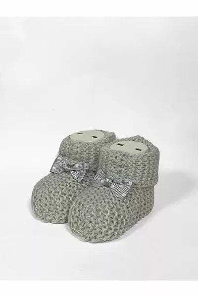 Chaussons Bébé en Maille  GRIS