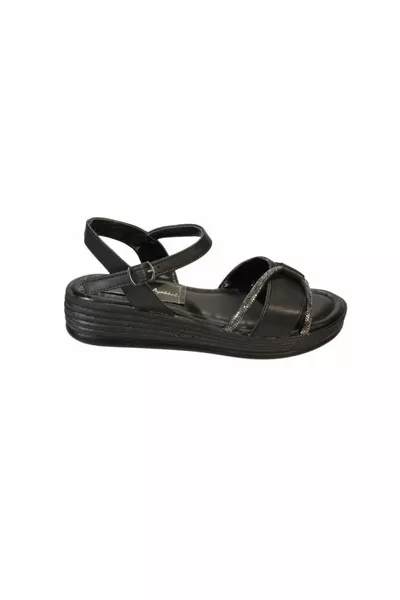 YAZKIŞ Женские сандалии на каблуке 4 см с черным и белым камнем