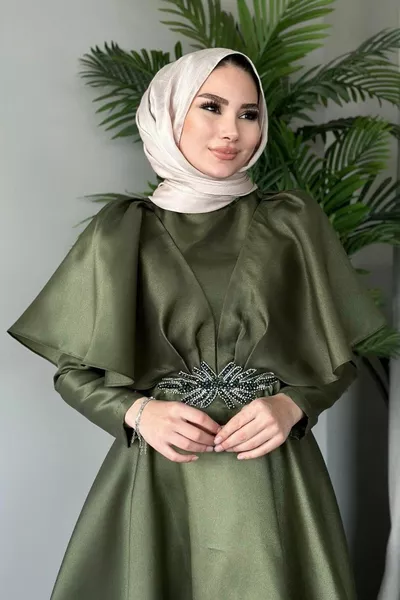 Orchidee Abendkleid Khaki