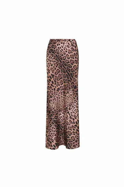 Larissa Leopard Print Maxi Satin Skirt