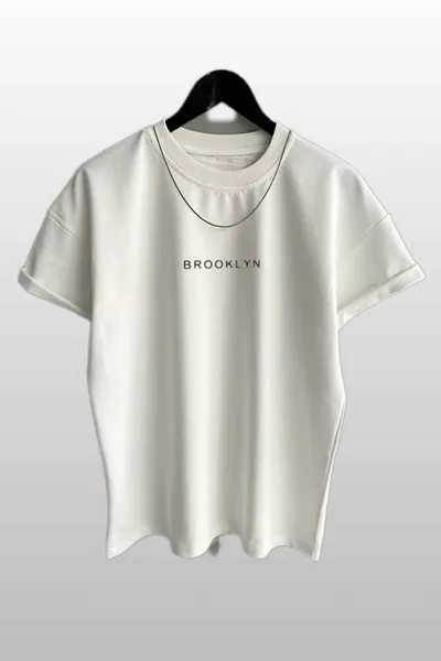 Unisex Brooklyn Bedrucktes 3er-Pack Schwarz-Weiß-Grau T-Shirt