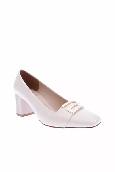  Kadın Küt Burun S Tokalı Topuklu Ayakkabı