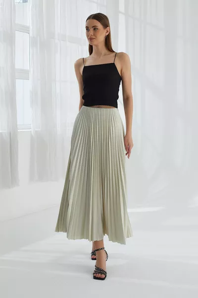 Jupe plissée brillante pour femme 