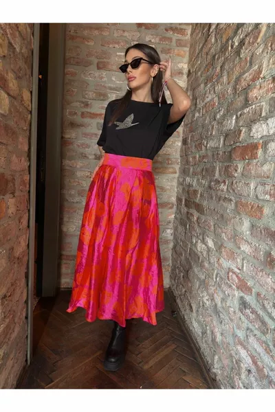 Pink Pleated Skirt