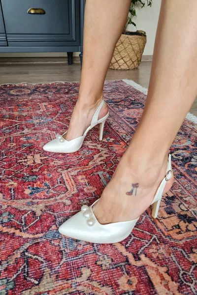  3 Ball Heels Damen Perle Kelch Absatz Abendkleid Brautschuhe