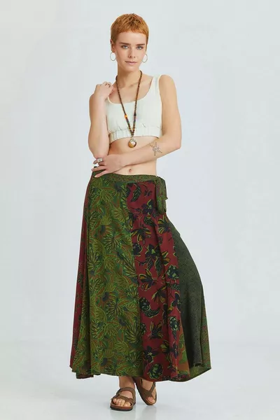 Long Patchwork Skirt