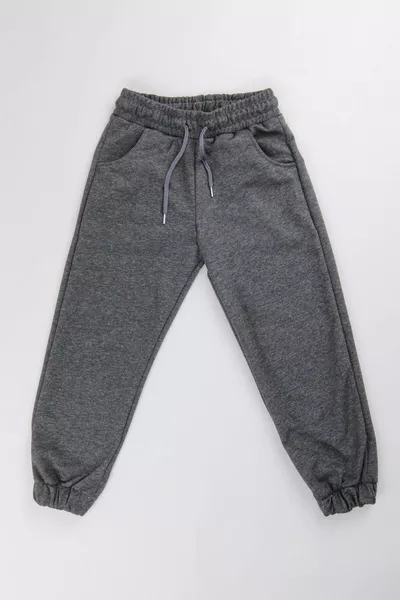 Elastic Waist Comfortable Fit Pocketed Boys and Girls Unisex Sweatpants Anthracite