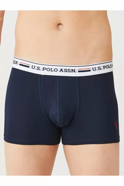 U.S. Polo Assn. Boxer pour homme rouge - gris chiné - bleu marine, lot de 3