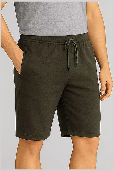 Men's Khaki Double-Strand % Cotton % Polyester Comfortable Fit Daily Bermuda Shorts