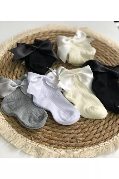 Baby Socks with Bow, Pack of 6