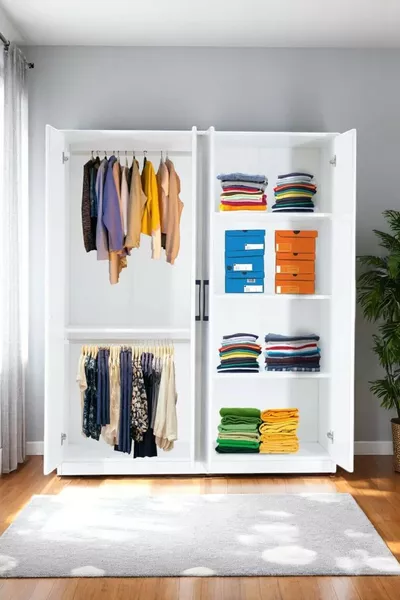 Белый шкаф с 4 дверцами  X  X