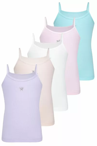Girls' Tank Top with Stone Print 5-Pack 