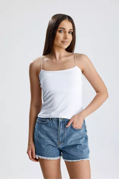 قميص داخلي بحمالتين مزدوجتين بحبل