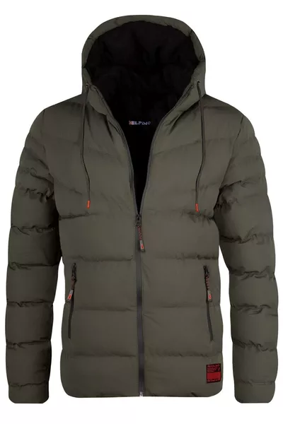 معطف مبطن بغطاء للرأس مقاوم للماء والرياح