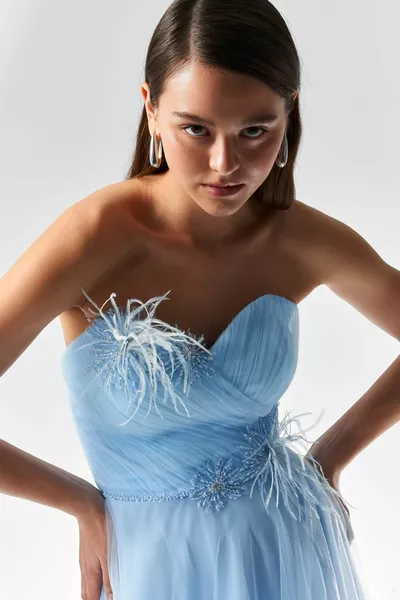 Otriş Embroidered Chest Drape Detailed Dress