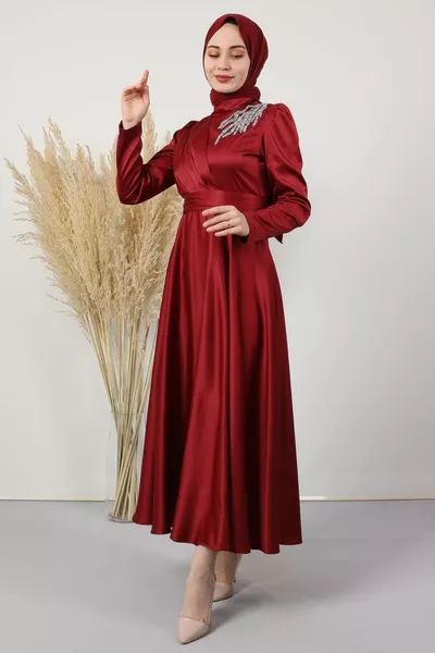 Schouder Stone Sate Avondjurk Bourgondië