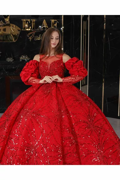 Henna Verlobungsabendkleid Kopfbedeckung und separate Ärmel