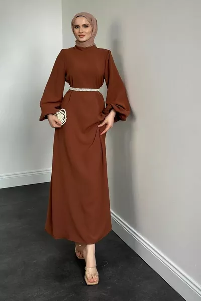 Jessica Balloon Sleeve Evening Dress Taba