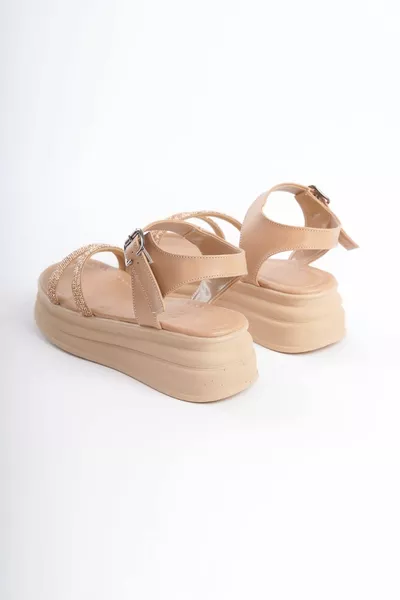 ESME سميكة مشبك الحجر مخطط العظام وحيد المرأة الصنادل TT الجلد