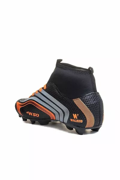 Черни оранжеви чорапи Футболни обувки Футболни обувки