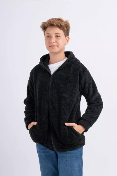 Unisexe Adolescent Enfants Polaire Welsoft Peluche Poche Veste