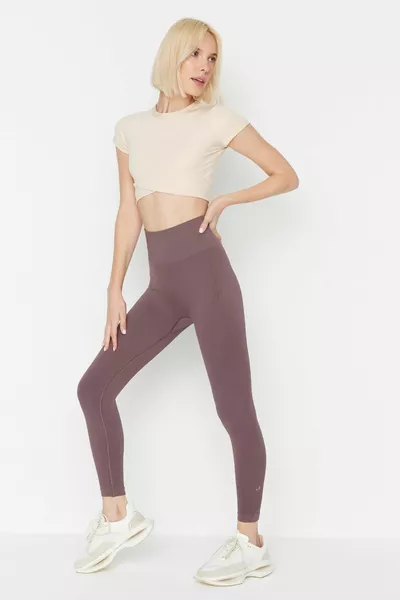 Lily - Natuurlijke bruine panty met hoge taille