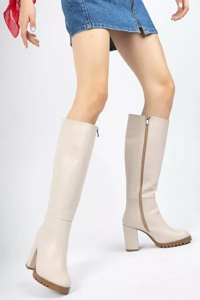 Feles مريحة استخدام سستة أحذية نسائية ذات كعب عال TEN