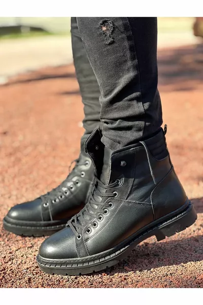 postlaarzen van echt leer met rubberen zool