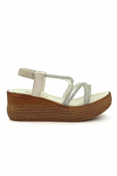 Women's Platform Glitter Stone Easy Wear Comfortable Lattic Sandals