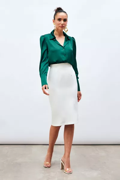 Straight Pencil Skirt - EKRU