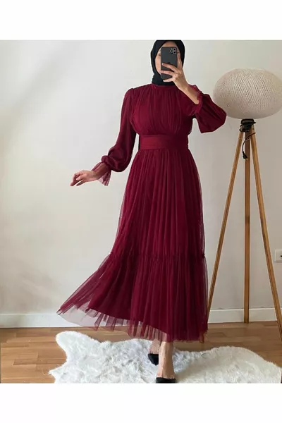 Hijab Tüll Abendkleid