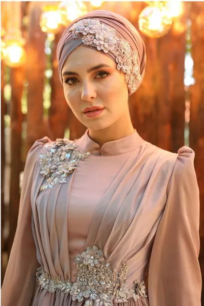 Вечерна рокля Reyyan пудра