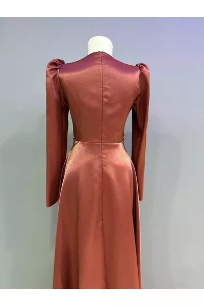 Crêpe Satijn Stenen Tegel Avondjurken