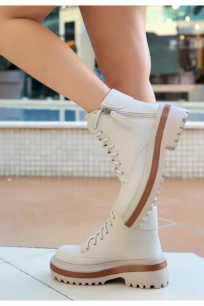 Bottes à lacets Jinya Beige Skin