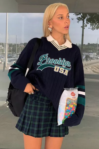 Mad Girls Pull Femme Bleu Marine 