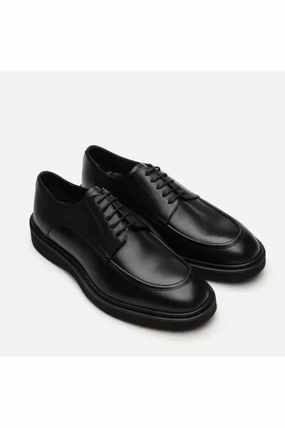 Scarpe casual da uomo nere in vera pelle