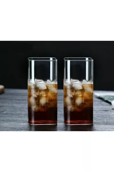 Rechthoekige Hittebestendige Borosilicaat Trend Sap- en Dessertglazen (2 stuks  ml  cm)