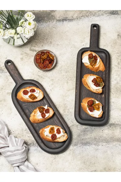 Wooden 2-Piece Serving Board - Steak Presentation - Wooden Serving Plate - Wooden Platter