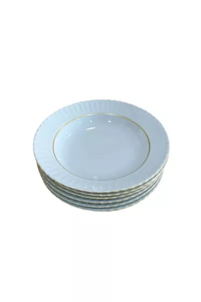 6 Mother-of-Pearl Gilded Dinner Plates  cm